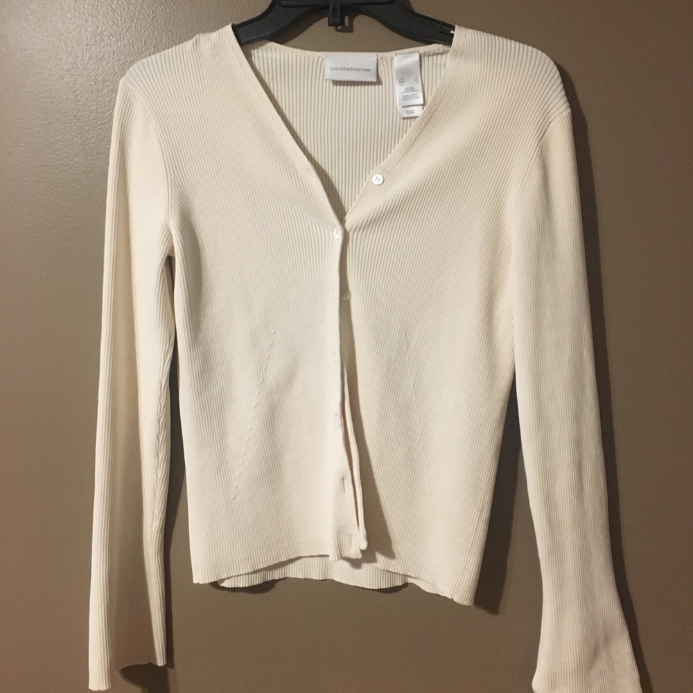 Small cream Liz Claiborne button up cardigan